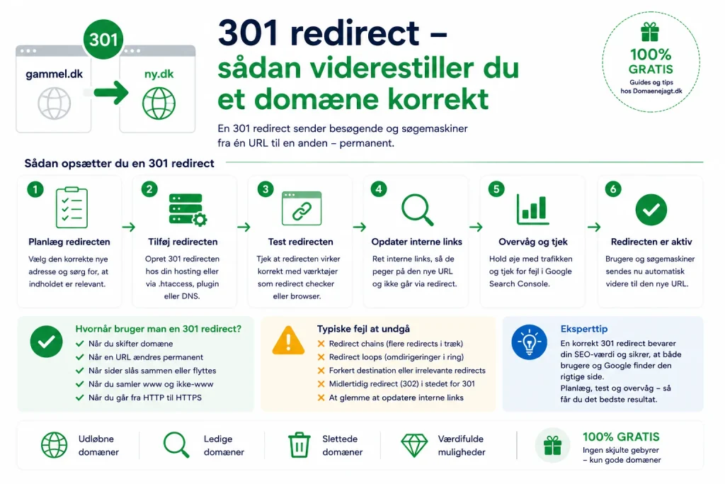 301 redirect – sådan viderestiller du et domæne korrekt