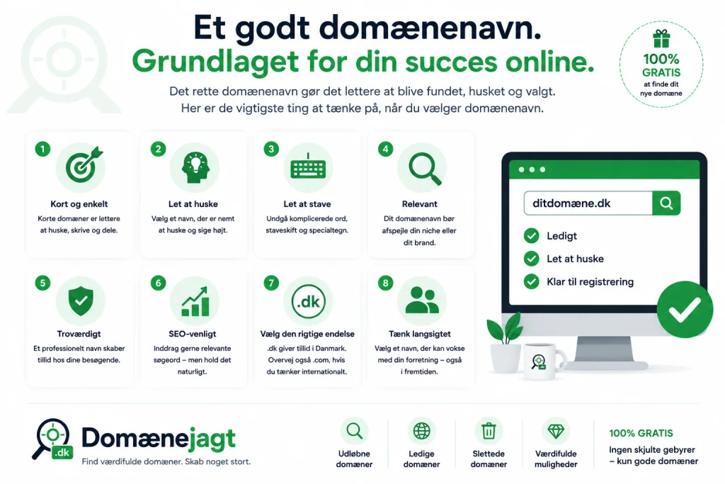 Hvad er et godt domænenavn? 10 ting du bør undersøge